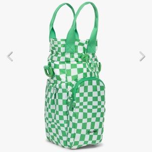 Calpak Water Bottle Holder in Green Checkerboard